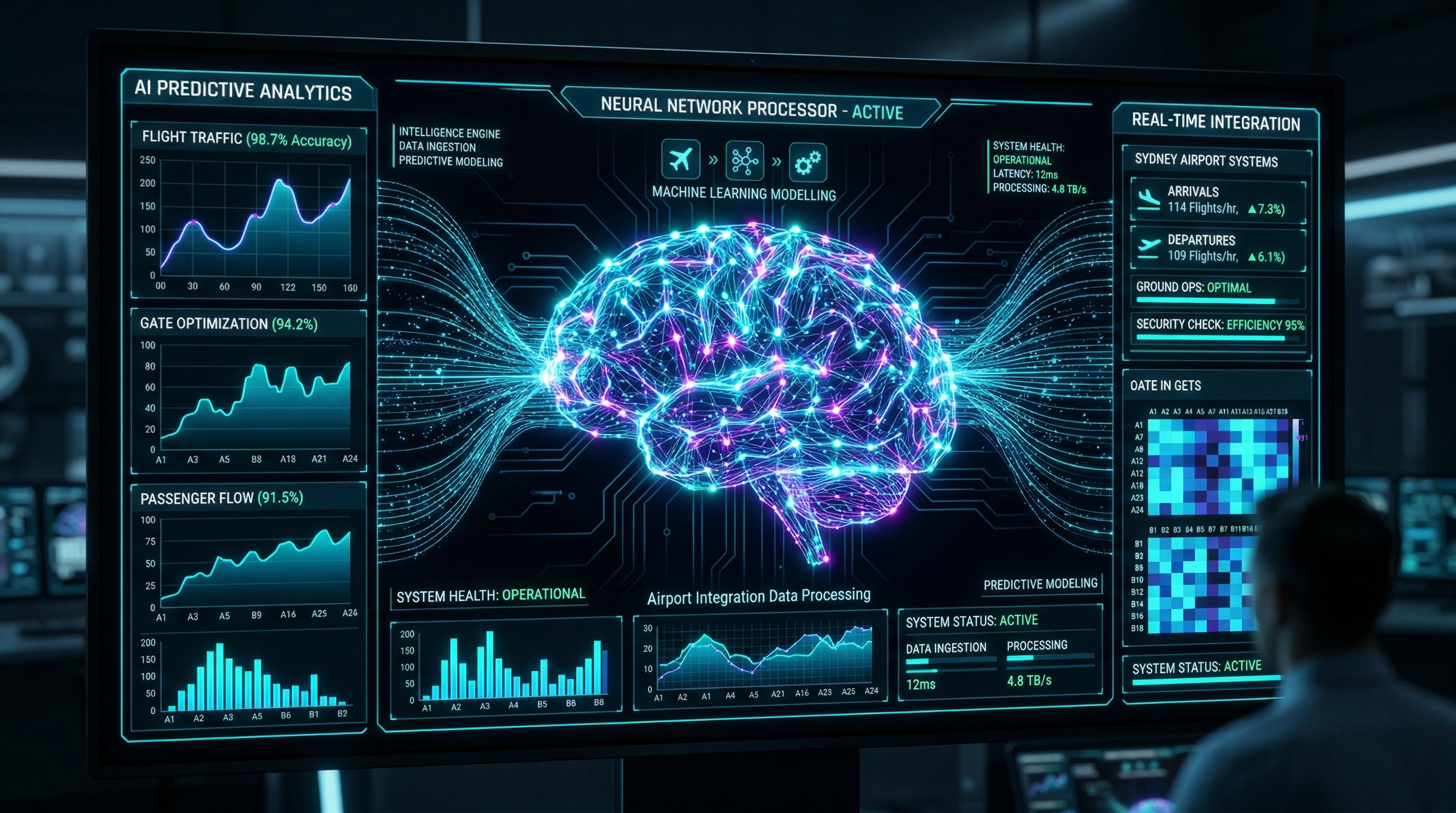AI-powered airport integration intelligence dashboard